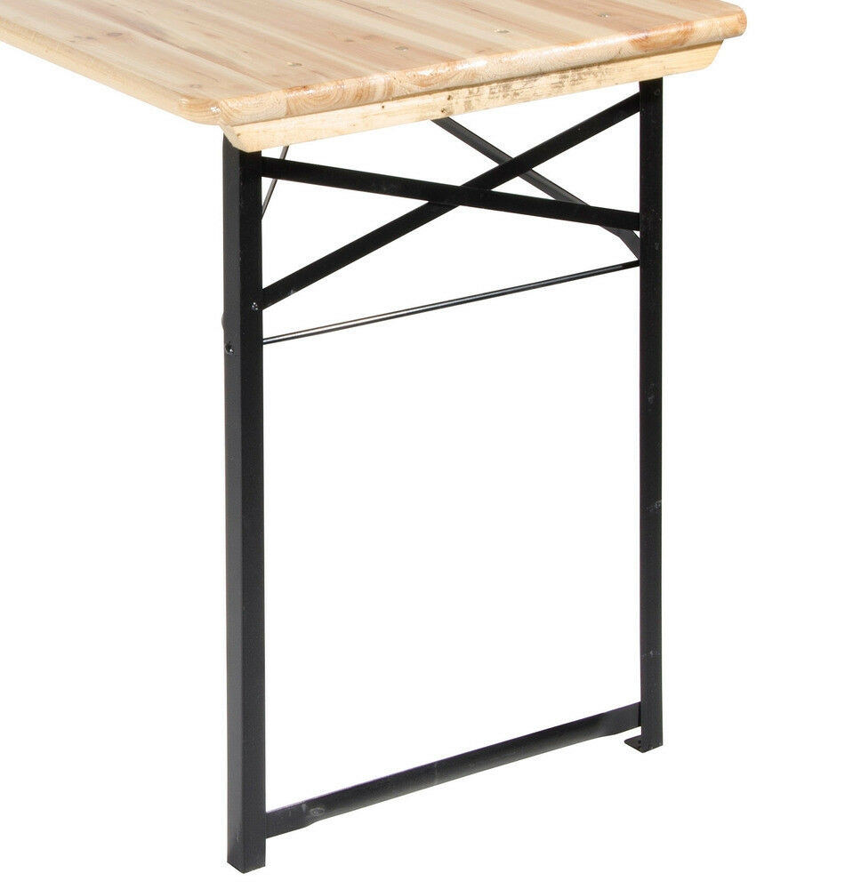 Tavolo pieghevole in legno con gambe in ferro in vendita su Pamono