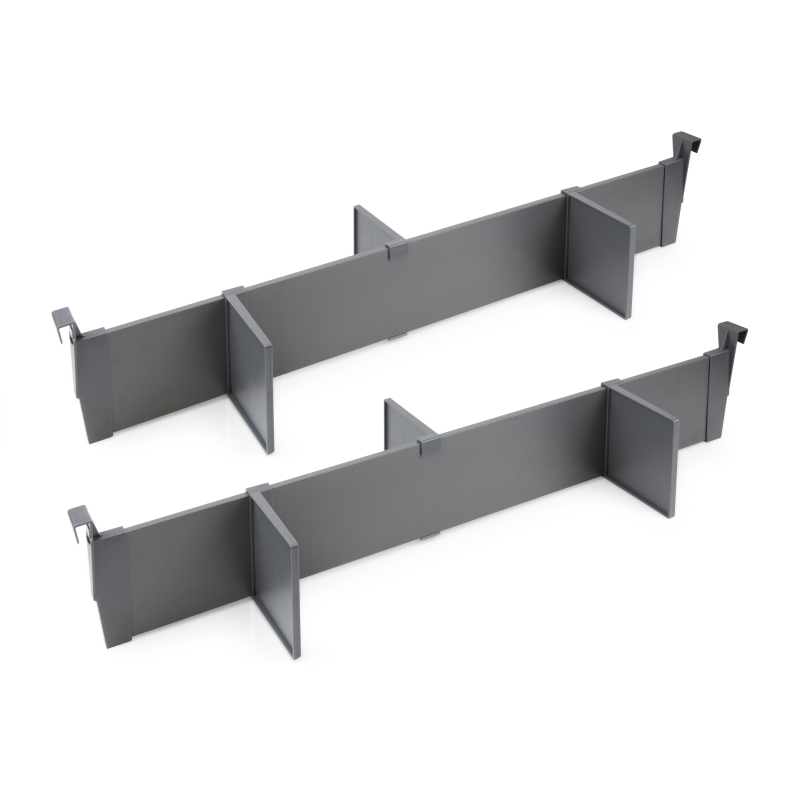 Emuca Set separatori regolabili per cassetti, 900mm, alluminio, grigio  antracite