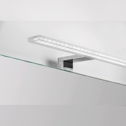 Emuca Applique LED per specchio di bagno, 300 mm, IP44, luce bianca fredda, Alluminio e Plastica, Cromo