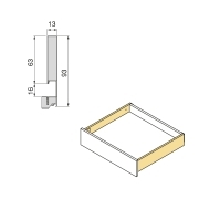 Emuca Cassetto esterno Vertex con regolazione 3D altezza 93mm, 40kg, profondità 270mm, Acciaio, Grigio antracite