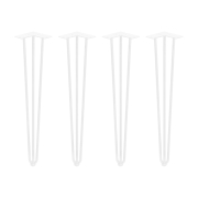 Emuca Set di gambe Hairpin di 3 bastoncini per tavolo, 710, Verniciato bianco, Acciaio