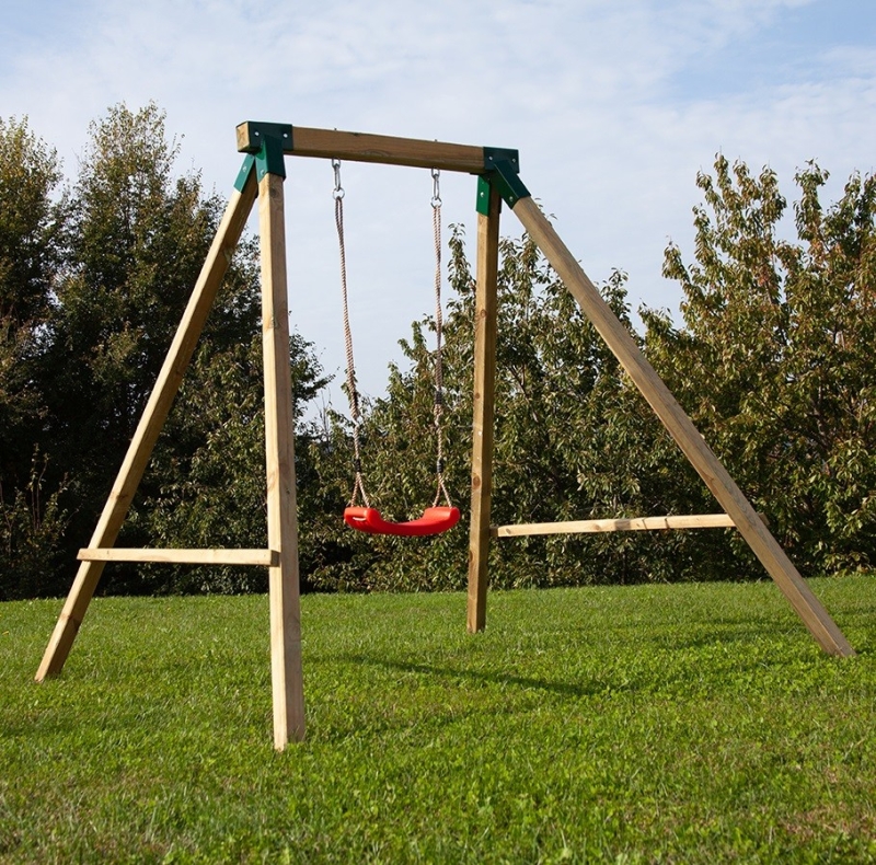 Altalena Max per bambini in legno di pino/abete 250x220x225cm