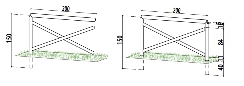 Recinzione legno a pali quadrati h285_37 - prezzo a ml