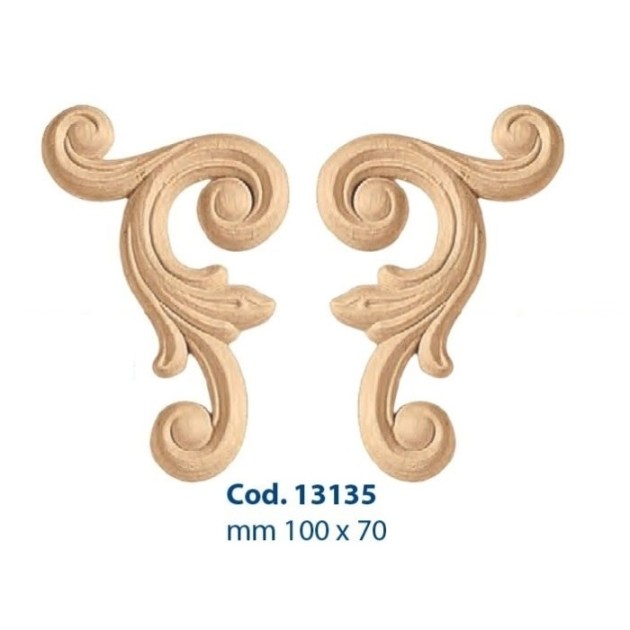 Coppia Fregio legno pressato cod. 13135