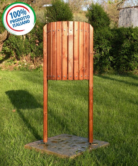Cestino Portarifiuti In Legno mod. Patty con 2 Pali