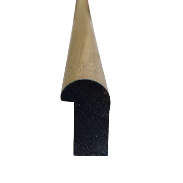 Fermavetro in legno di Tulipier sagoma P 25 x 14 x 2550 mm
