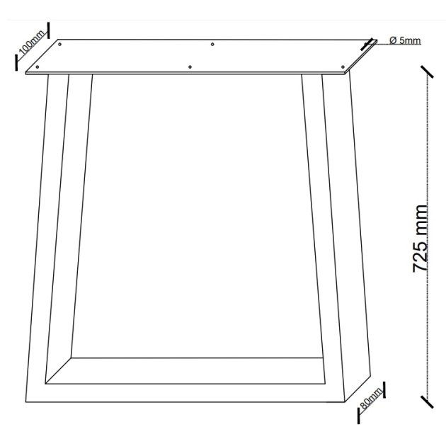 Gamba Tavolo In Ferro mod. Manhattan cm H 72,5 x L 70