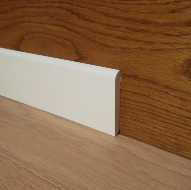 Battiscopa Legno Massello Laccato Bianco mm 70x10