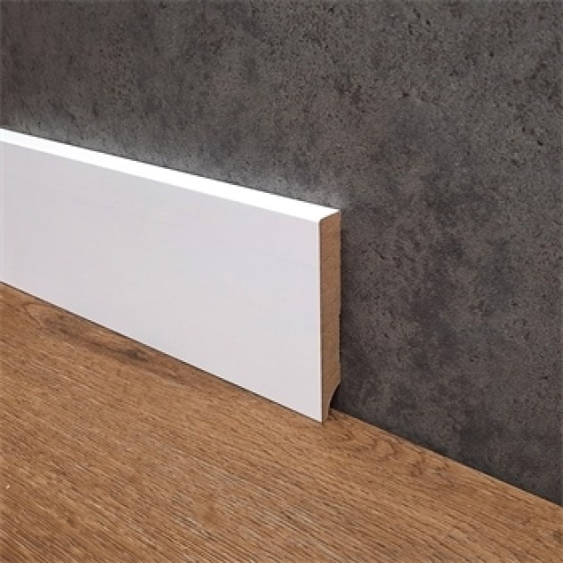 Battiscopa profilo Quadro in Legno Massello di Ayous Laccato Bianco al metro