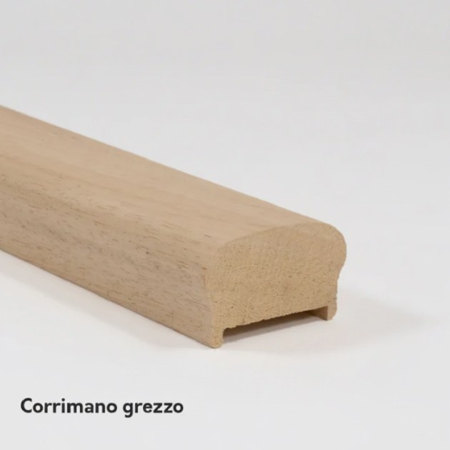 Corrimano Passamano in Legno Massello di Ayous Grezzo o Laccato