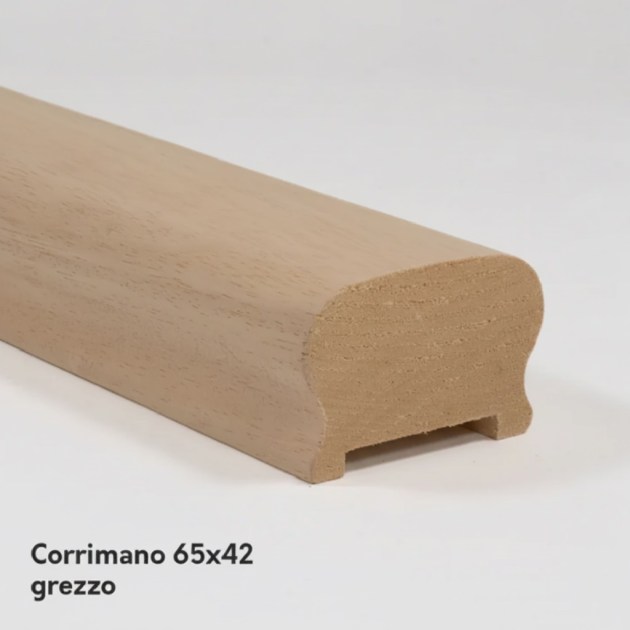 Corrimano Passamano in Legno Massello di Ayous Grezzo o Laccato