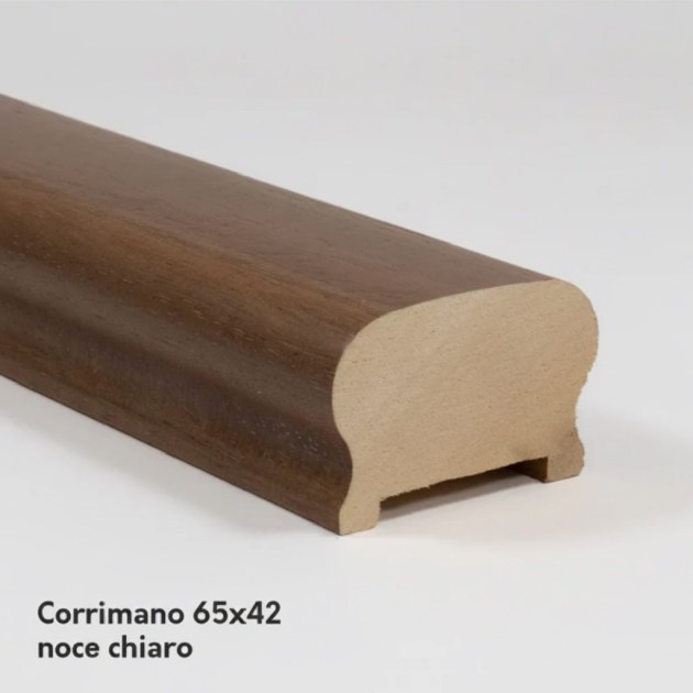 Corrimano Passamano in Legno Massello di Ayous Grezzo o Laccato