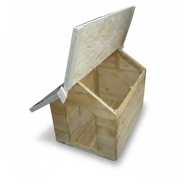 Cuccia in legno per cani con tetto apribile mm 1030 x 675 x 685 H