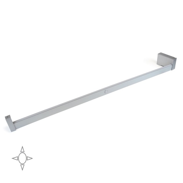 Emuca Barra appendiabili per armadi Castor con luce LED, batteria rimovibile e sensore di movimento, 1.158, Anodizzato opaco