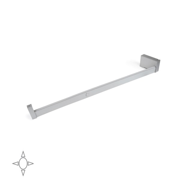 Emuca Barra appendiabili per armadi Castor con luce LED, batteria rimovibile e sensore di movimento, 558, Anodizzato opaco