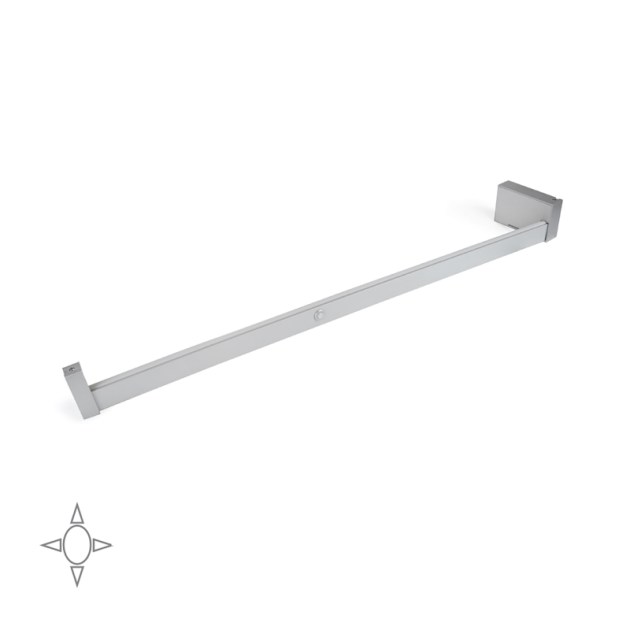 Emuca Barra appendiabili per armadi Castor con luce LED, batteria rimovibile e sensore di movimento, 858, Anodizzato opaco