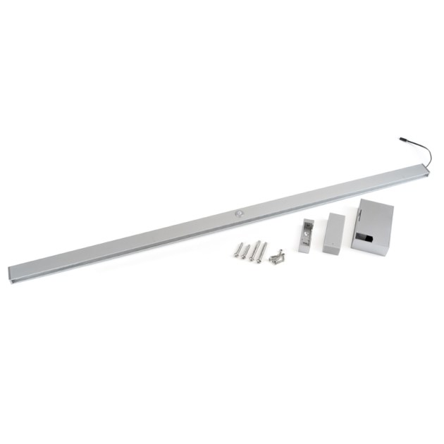 Emuca Barra appendiabili per armadi Castor con luce LED, batteria rimovibile e sensore di movimento, 858, Anodizzato opaco