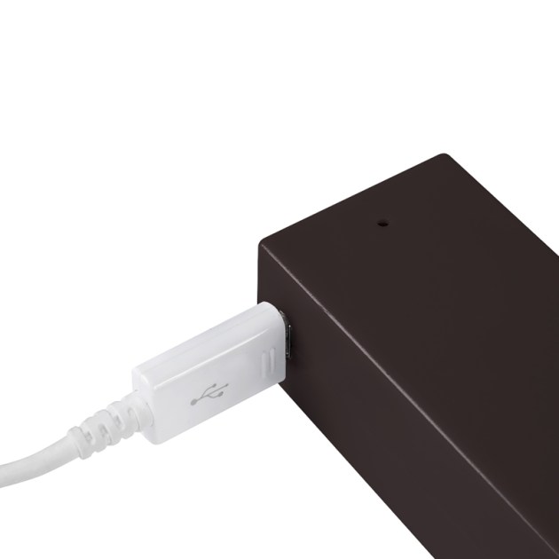 Emuca Barra appendiabili per armadi Castor con luce LED, batteria rimovibile e sensore di movimento, 1.008, Verniciato moka