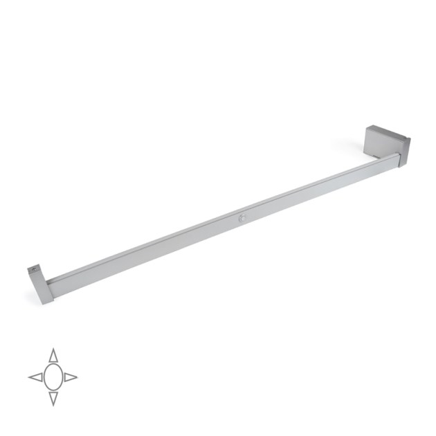 Emuca Barra appendiabili per armadi Castor con luce LED, batteria rimovibile e sensore di movimento, 1.008, Anodizzato opaco
