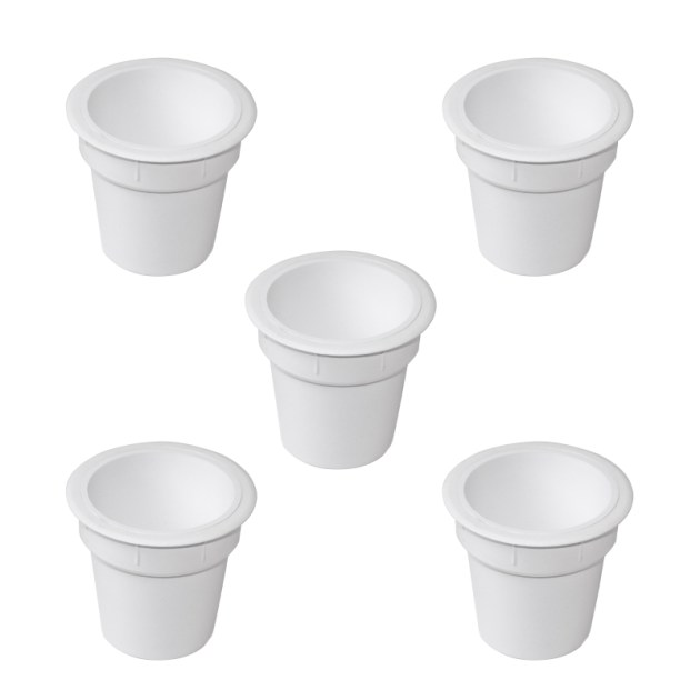 Emuca Accessorio porta oggetti Pot, Plastica bianca, Tecnoplastica