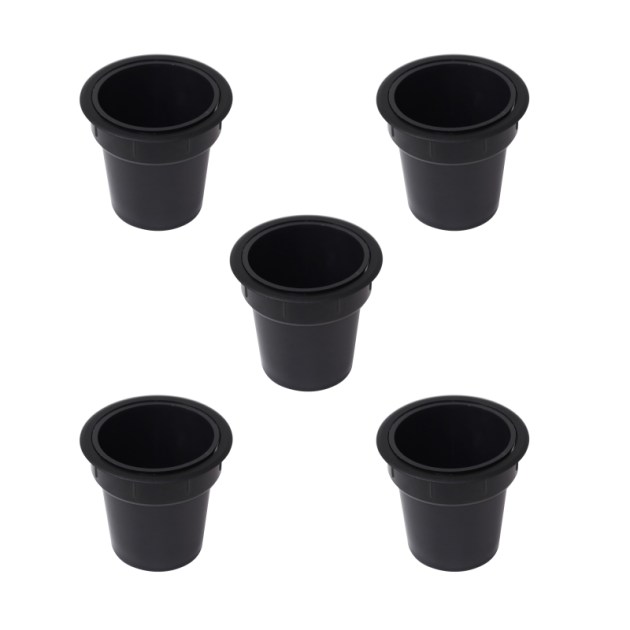 Emuca Accessorio porta oggetti Pot, Plastica nera, Tecnoplastica