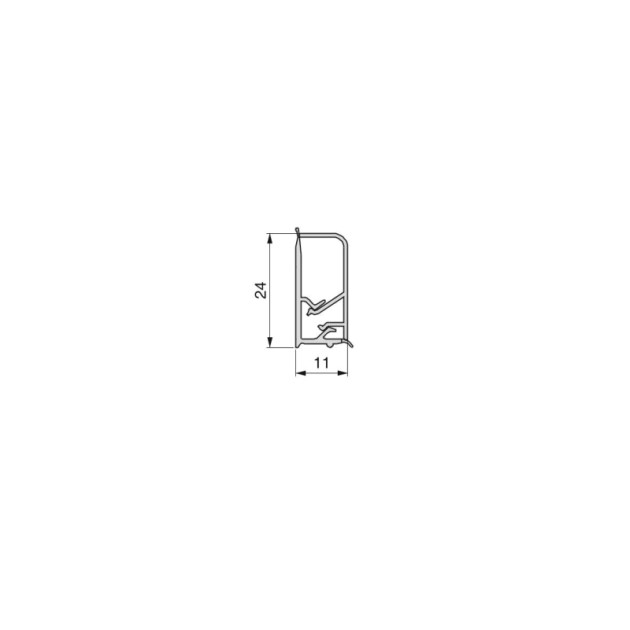 Emuca Alzatina rettangolare per cucina Miniline con accessori per installazione., 2,35 m, Anodizzato satinato