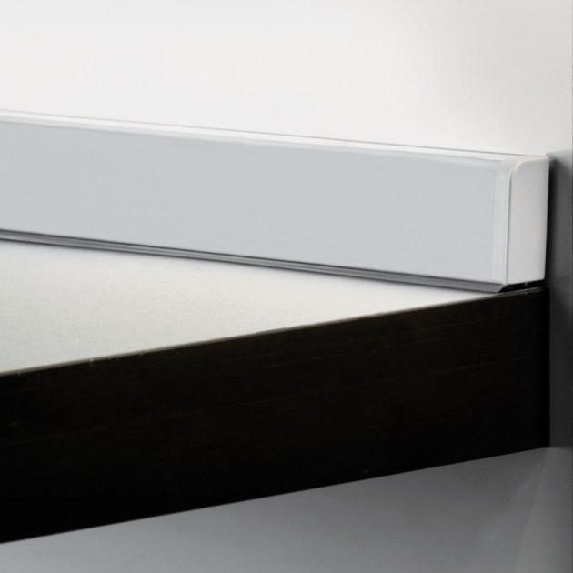 Emuca Alzatina rettangolare per cucina Miniline con accessori per installazione., 2,35 m, Anodizzato satinato