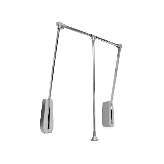 Emuca Appendiabiti per armadio Hang a parete, 600-830, Cromato brillo, Acciaio e Tecnoplastica, 1 un