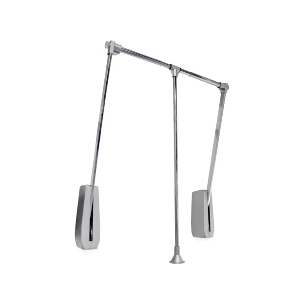 Emuca Appendiabiti per armadio Hang a parete, 600-830, Cromato brillo, Acciaio e Tecnoplastica, 1 un