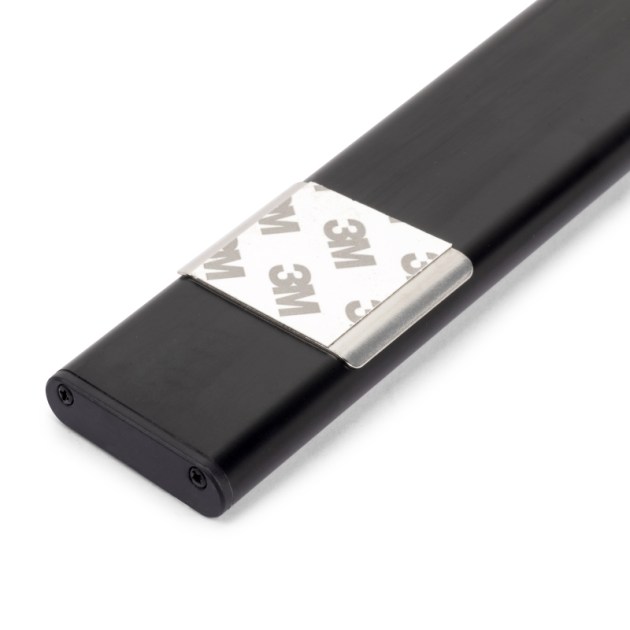 Emuca Applique LED Kaus Black ricaricabile via USB con sensore tattile di prossimità, 400mm, Verniciato nero
