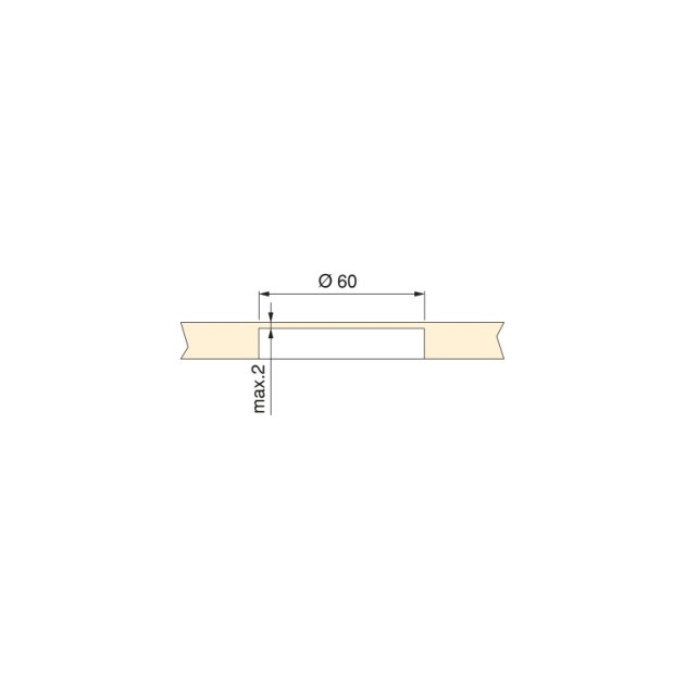 Emuca Caricatore wireless nascosto per mobile Airtop 2, Ø60mm, 5V DC 2A (QI-10W), Plastica nera, Tecnoplastica