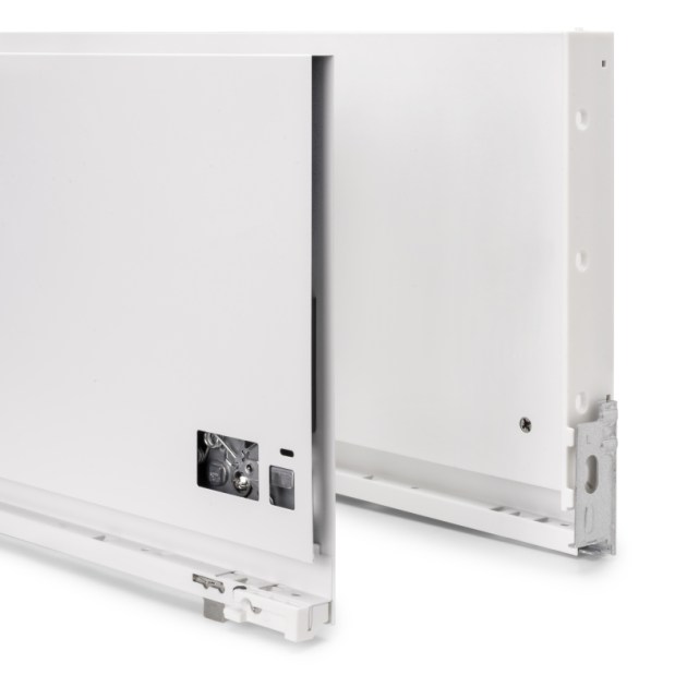 Emuca Cassetto esterno Vertex 3D 60 kg altezza 242 mm, profondità 500 mm, Verniciato bianco, Acciaio