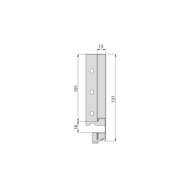 Emuca Cassetto esterno Vertex 40 kg altezza 131 mm, Profondità:450, Verniciato alluminio, Acciaio, 1 u.