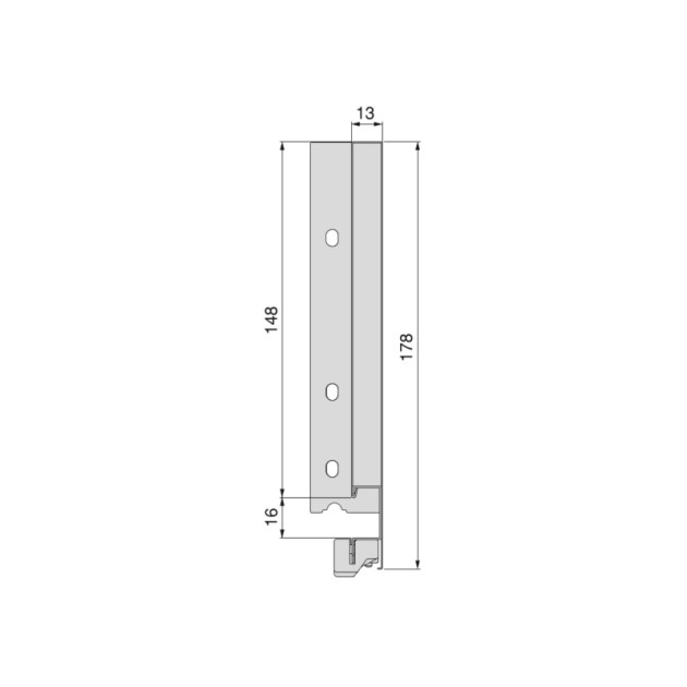 Emuca Cassetto esterno Vertex 40 kg altezza 178 mm con sponde in vetro, 450, Grigio antracite, 1 kit