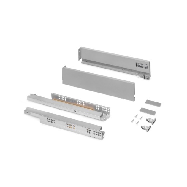 Emuca Cassetto esterno Vertex 40 kg altezza 93 mm, Profondità:400, Verniciato alluminio, Acciaio, 1 u.