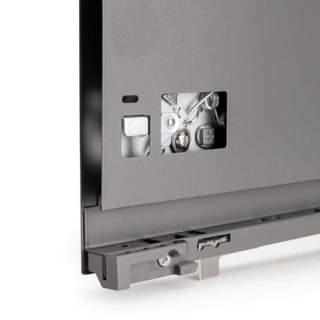 Emuca Cassetto esterno Vertex con regolazione 3D altezza 178mm, 40kg, profondità 450mm, Acciaio, Grigio antracite