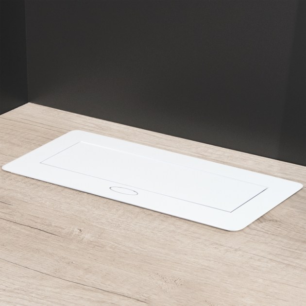 Emuca Multipresa Atom 26 Lite per scrivania, Verniciato bianco, Zama e Acciaio e Tecnoplastica