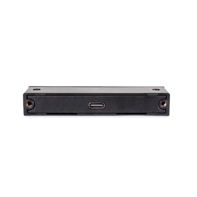 Emuca Connettore USB A+C Linky (81x12mm), 5V/9V DC 3A (15W), Plastica nera, Tecnoplastica