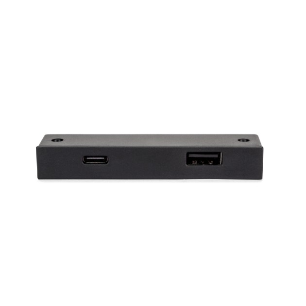 Emuca Connettore USB A+C Linky (81x12mm), 5V/9V DC 3A (15W), Plastica nera, Tecnoplastica