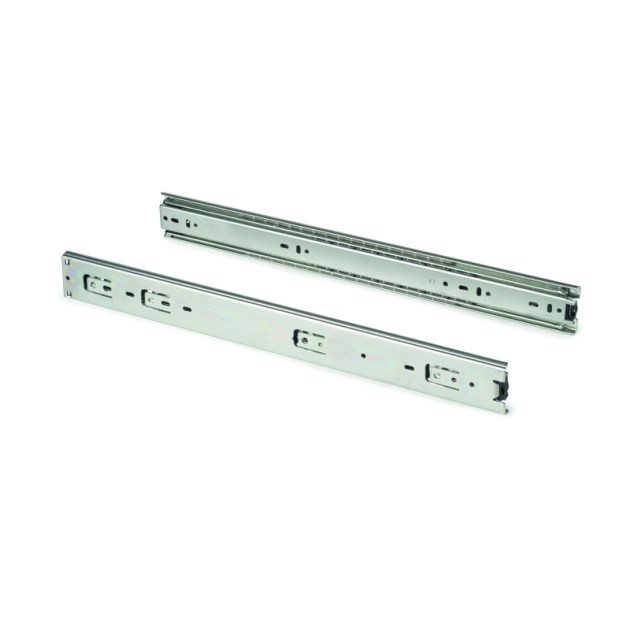 Emuca Coppia di guide a sfere per cassetti di grande portata, ad estrazione totale, altezza 51mm, 400, Zincato bianco, 4 u.