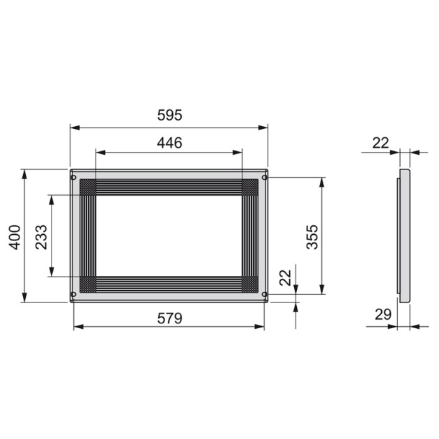 Emuca Cornice per microonde, 600, Nichel satinado, Tecnoplastica