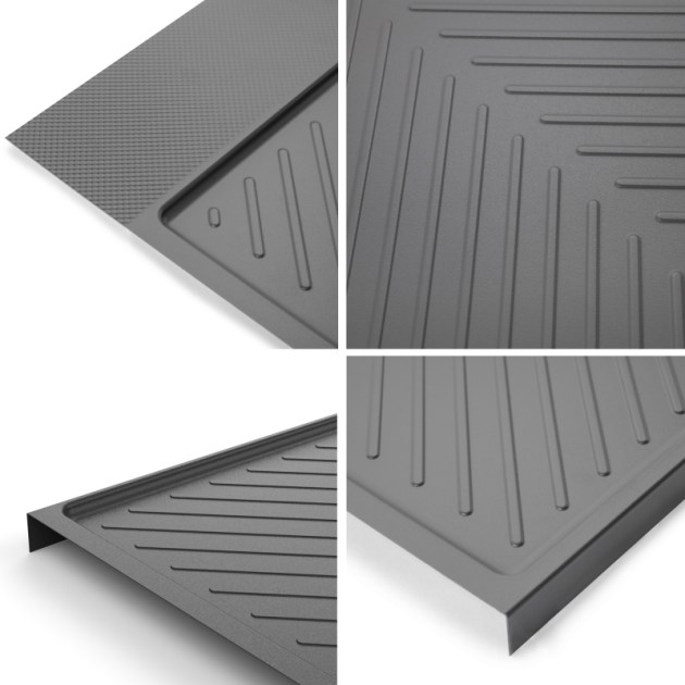 Emuca Fondi sotto lavello Sink, M80, 767x580mm, spessore della tavola 16mm, tagliabile, Tecnoplastica, Grigio antracite