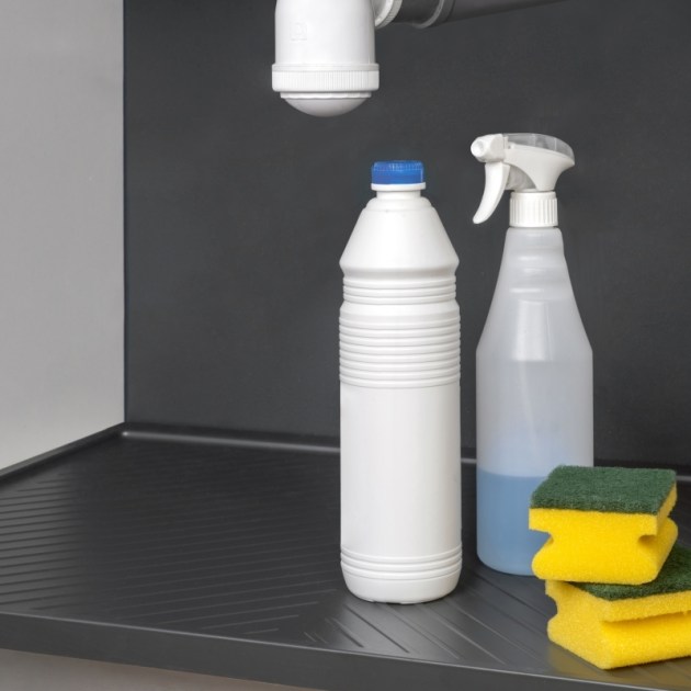 Emuca Fondi sotto lavello Sink, M90, 867x580mm, spessore della tavola 16mm, tagliabile, Tecnoplastica, Grigio antracite