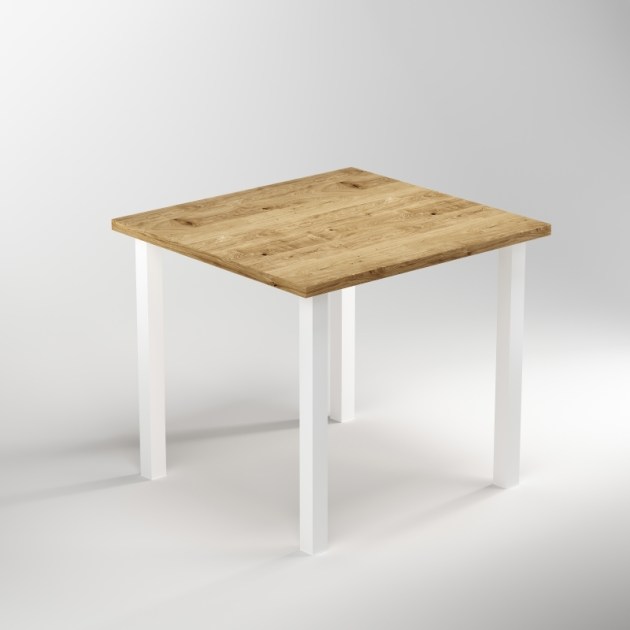 Emuca Gambe per tavolo quadrate, 50x50mm, Verniciato bianco, Acciaio