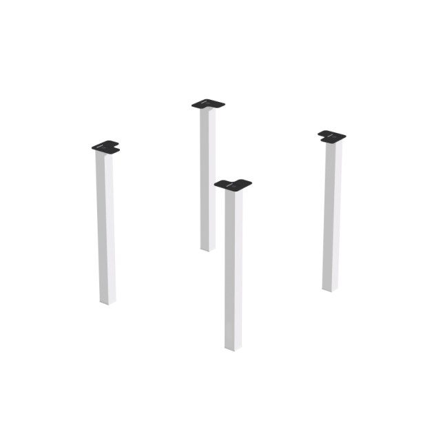 Emuca Gambe per tavolo quadrate, 50x50mm, Verniciato bianco, Acciaio