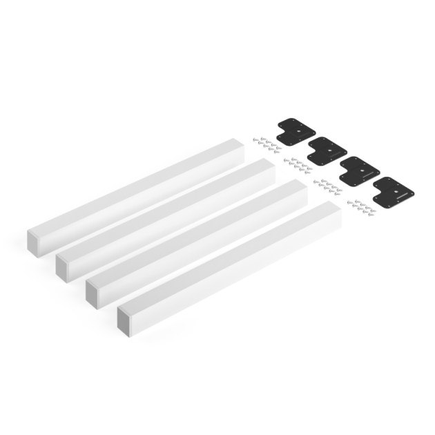 Emuca Gambe per tavolo quadrate, 50x50mm, Verniciato bianco, Acciaio