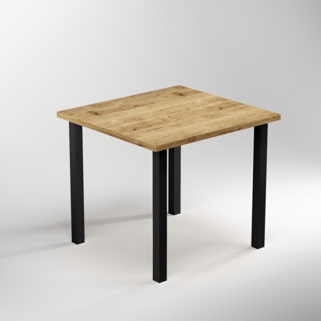 Emuca Gambe per tavolo quadrate, 50x50mm, Verniciato nero, Acciaio