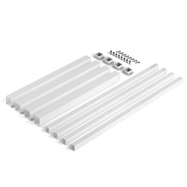 Emuca Gambe quadrate e struttura per tavolo, 50x50mm, 1.150x750, Verniciato bianco, Acciaio