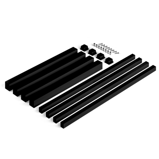 Emuca Gambe quadrate e struttura per tavolo, 50x50mm, 1.150x750, Verniciato nero, Acciaio