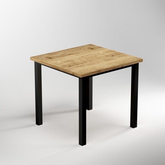 Emuca Gambe quadrate e struttura per tavolo, 50x50mm, 750x750, Verniciato nero, Acciaio